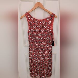 Aidan Mattox Coral Embellished Dress